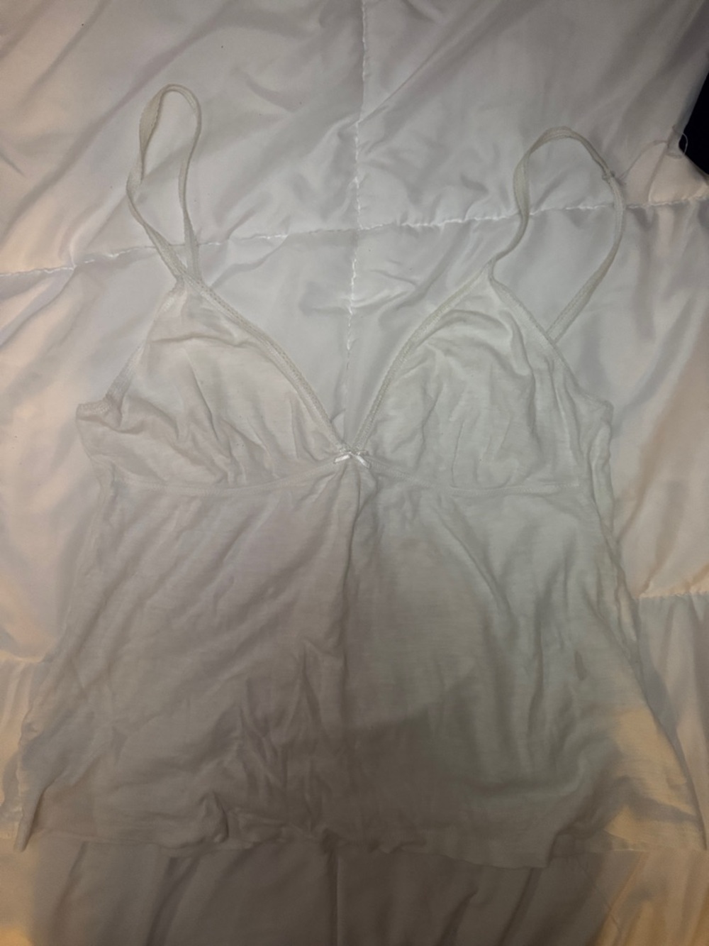 Brandy Melville White Ribbed Cami Tank